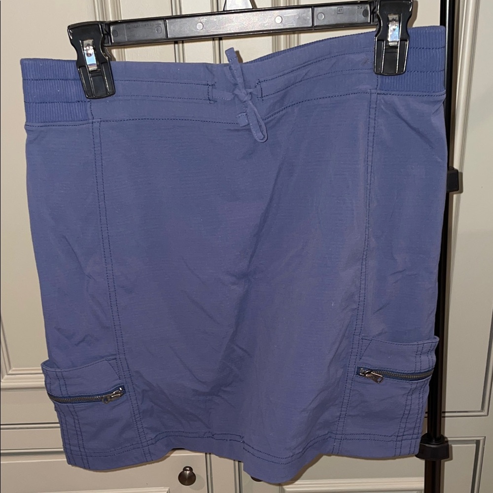Athleta Athleisure Casual Blue Drawstring Skort with Zip Pockets 8
